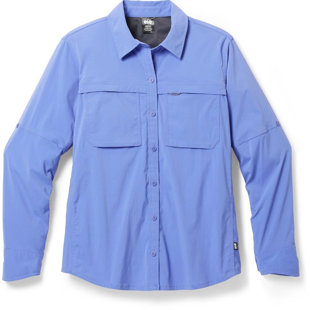NEW REI Sahara Long-Sleeve Shirt NWT M Purple Hiking Trail Vented UPF 50 - Picture 7 of 15
